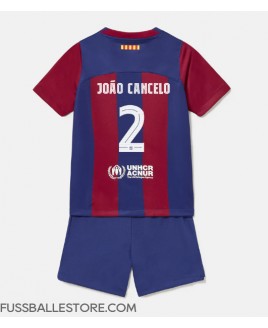 Günstige Barcelona Joao Cancelo #2 Heimtrikotsatz Kinder 2023-24 Kurzarm (+ Kurze Hosen)